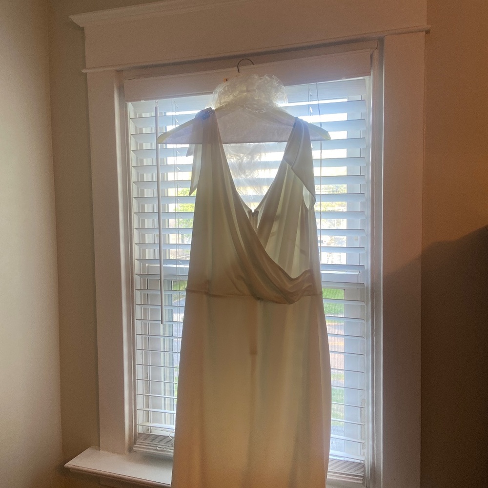 White lauren Ralph Lauren Ruffled Dress